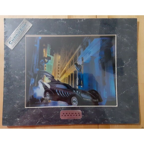 Other - VTG NOS BATMAN FOREVER BATMOBILE CHROMART PRINT ZANART '95 DC RARE SEALED 14x11"